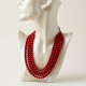 Handcrafted Jewelry Red Beaded Layered Necklace